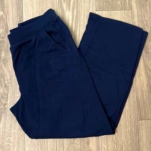 Fleece Wide leg Sweatpants ( navy )